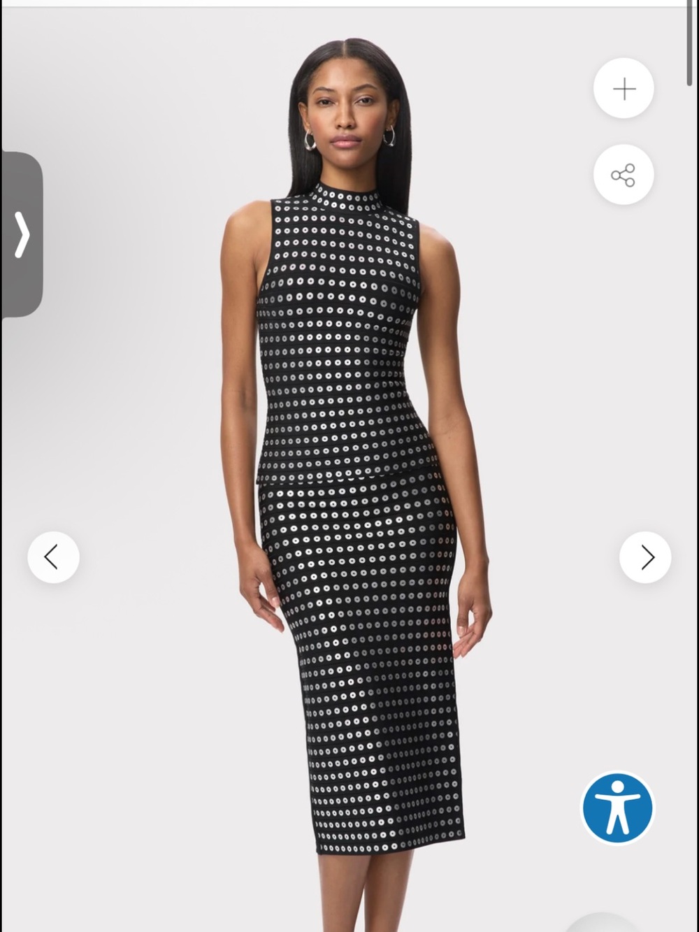 Herve Leer Set - Sleeveless Black & White Dot